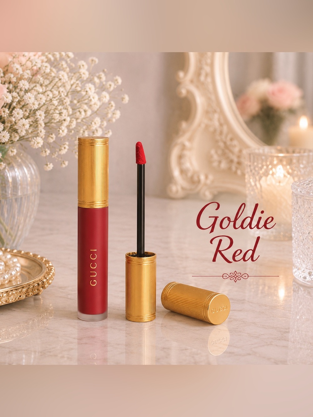 Gucci Luxurious Red Lipstick #24 Goldie Red